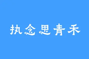 执念思青禾
