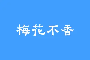 梅花不香