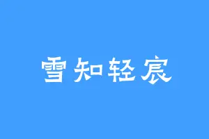 雪知轻宸
