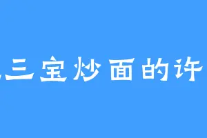 爱吃三宝炒面的许小姐