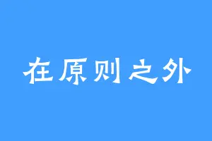 在原则之外