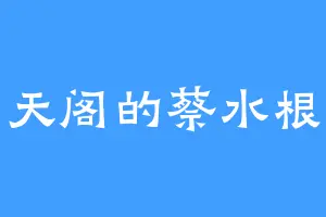 天阁的蔡水根