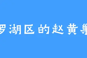罗湖区的赵黄巢