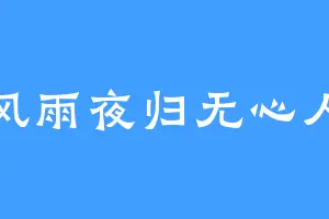 风雨夜归无心人