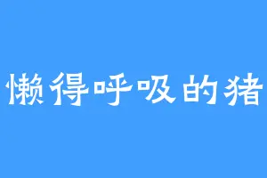 懒得呼吸的猪