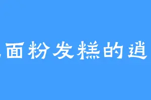 爱吃面粉发糕的逍遥公
