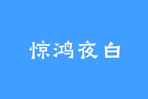 惊鸿夜白
