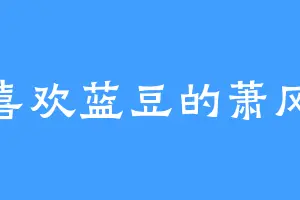 喜欢蓝豆的萧风