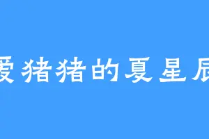 爱猪猪的夏星辰