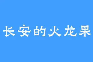 长安的火龙果