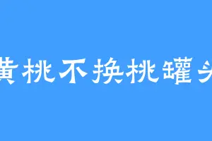 黄桃不换桃罐头