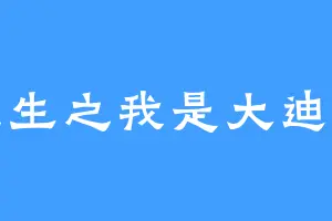 重生之我是大迪斯