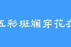 五彩斑斓穿花衣