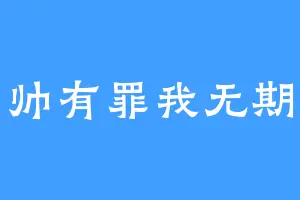 帅有罪我无期