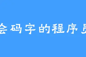 会码字的程序员
