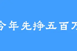 今年先挣五百万