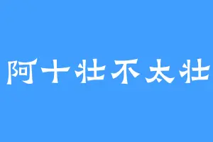 阿十壮不太壮