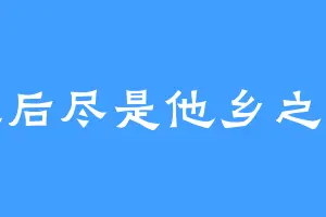 往后尽是他乡之客