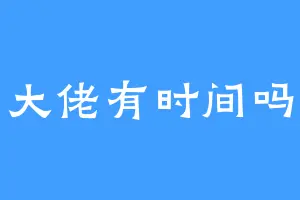 大佬有时间吗