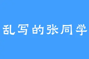 乱写的张同学