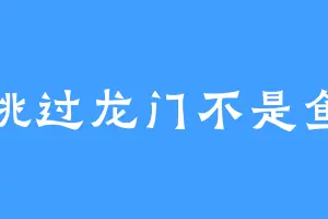 跳过龙门不是鱼
